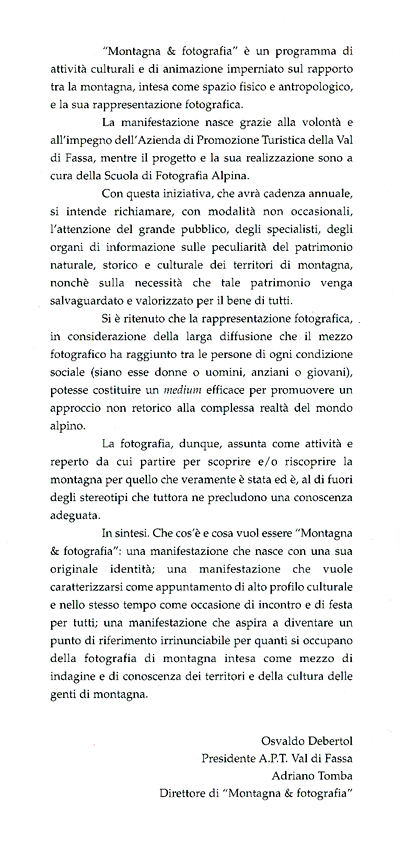 Scuola di fotografia alpina